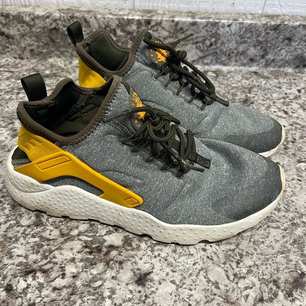 Gray and Yellow Nike Huarache